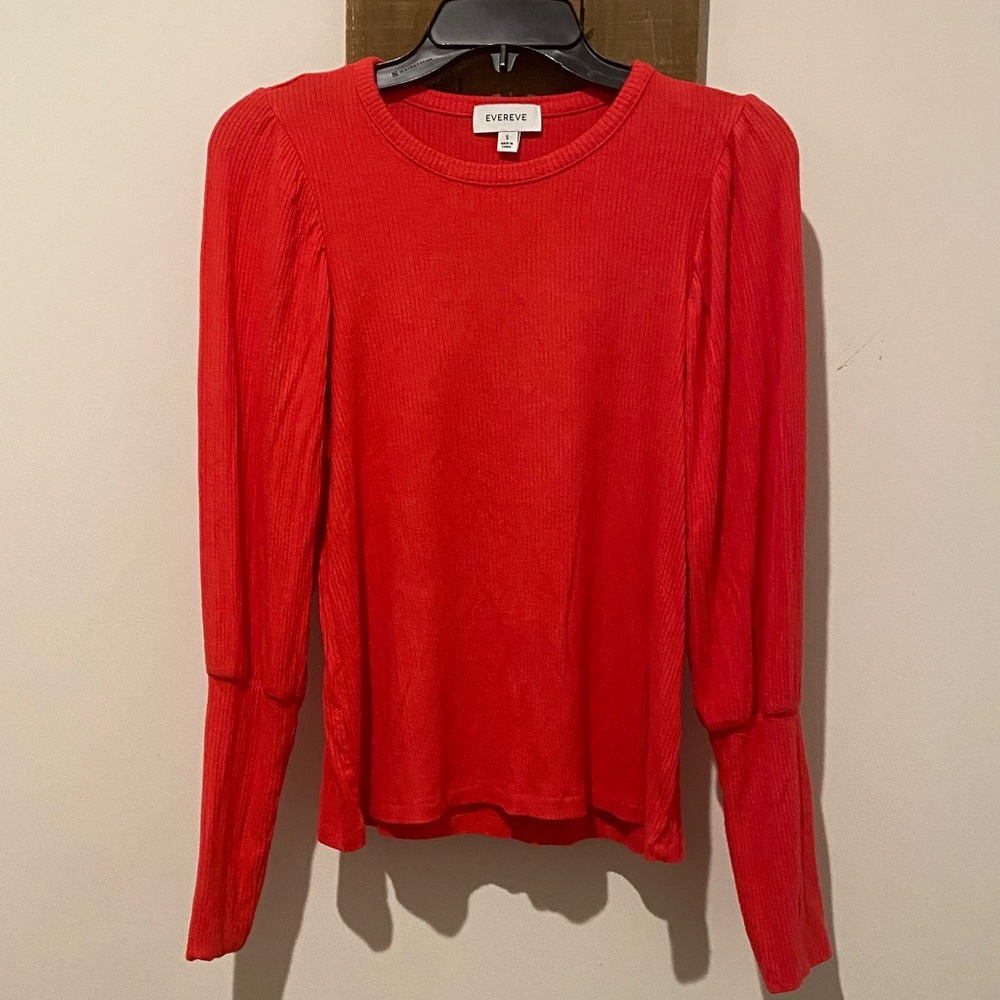 Evereve Vibrant Red Long Sleeve Blouse